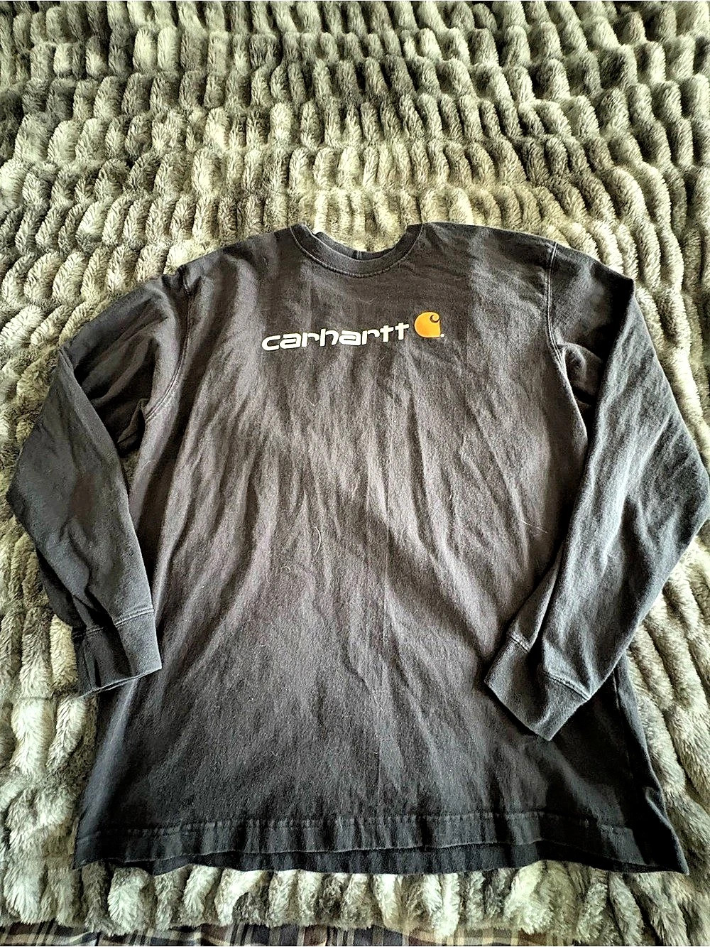 Carhartt Original Fit Long Sleeve Logo T-Shirt Black Large